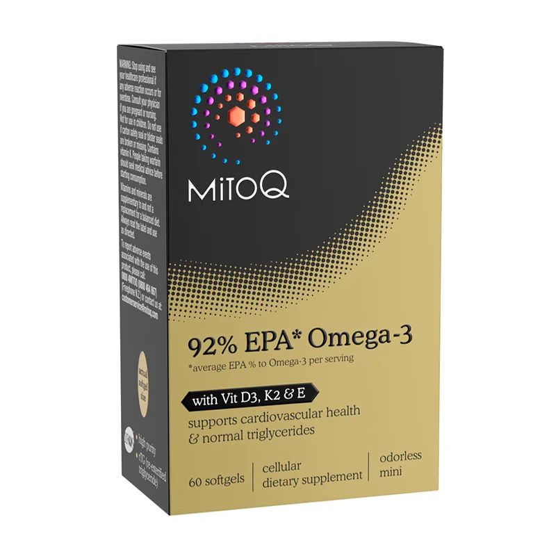 MITOQ omega欧米茄3高纯99.6%鱼油rTG型92%浓度EPA 60粒  保质期2029.1